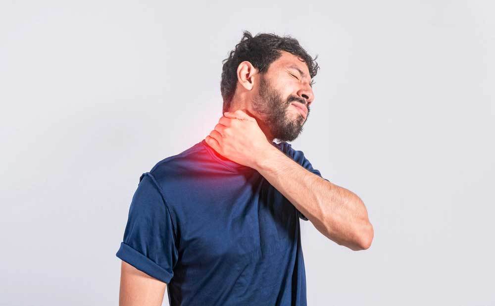 man with neck pain